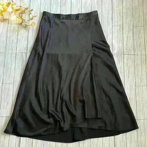 H&M faux wrap silky midi skirt
